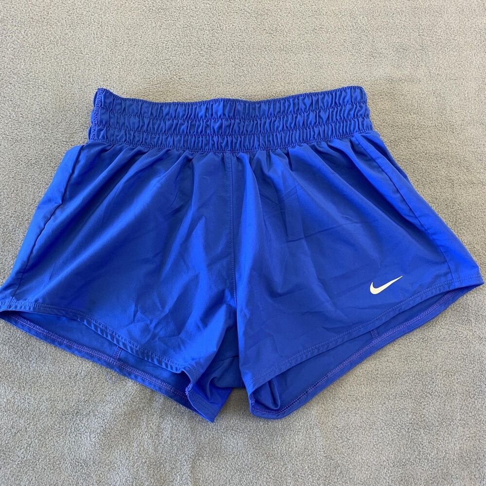 Nike Dri-FIT Running Shorts Womens XS Blue 3.5 Inseam Athletic Lined Elastic